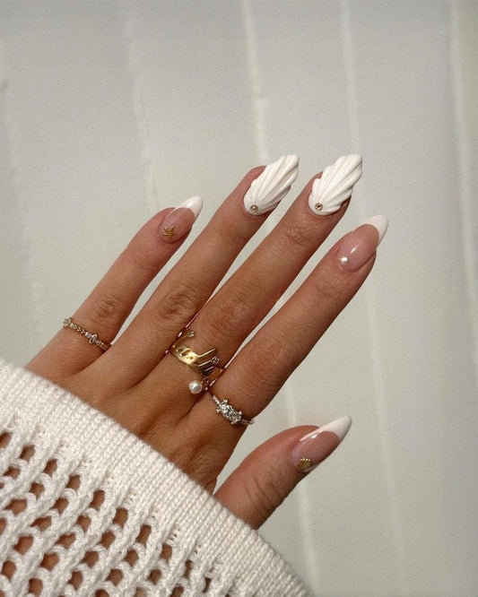 White shell nails