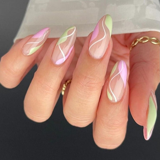 Yellow and pink swirls