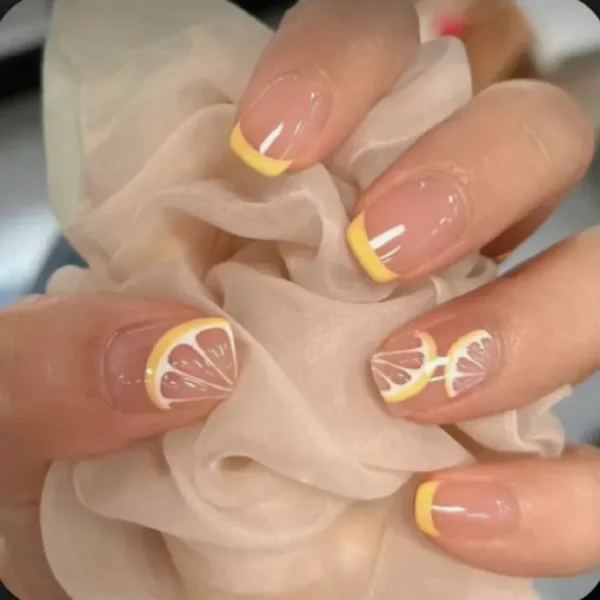 Lemon Nails , press ons by milo nails