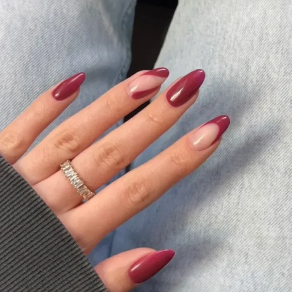 Maroon minimal nails | Press on Nails