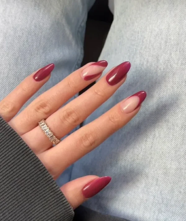 Maroon minimal nails | Press on Nails