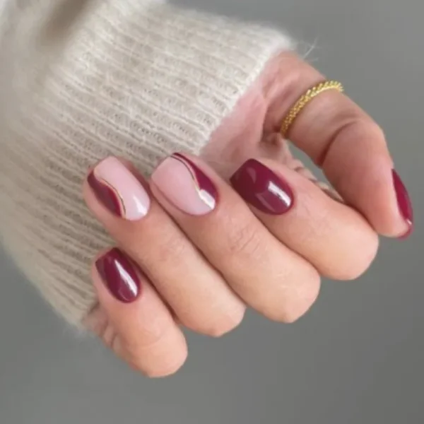 Maroon chrome Nails | Press On Nails