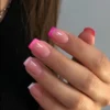 Gradient Pink French tips, press ons by milo nails