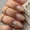 golden metallic tips with foil, press on nails by milo nails