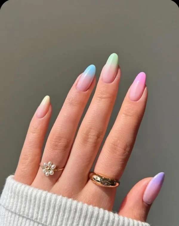 Multi-colour ombre, Press on Nails by Milo Nails