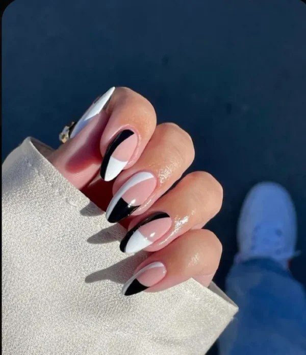 Black and white Nails , Press on Nails. Milo Nails