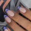 Electric blue double Frenchies by Milo Nails