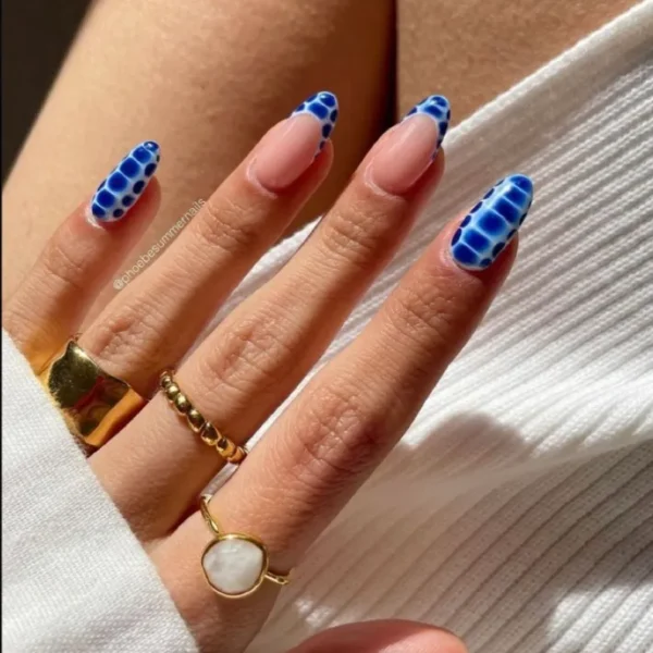 Blue Tortise print Nails, Press on Nails by Milo Nails