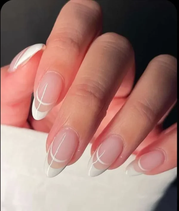 White Double Frenchies, Press on Nails by Milo Nails