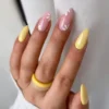 yellow flower nails press ons/ Milo Nails