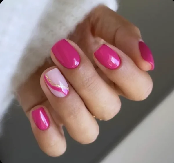 Hot pink Nails with swirls | Press on Nails