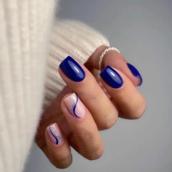 Electric Blue Swirls | Press on Nails