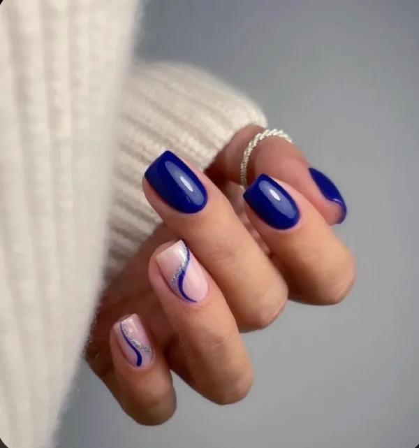 Electric Blue Swirls | Press on Nails