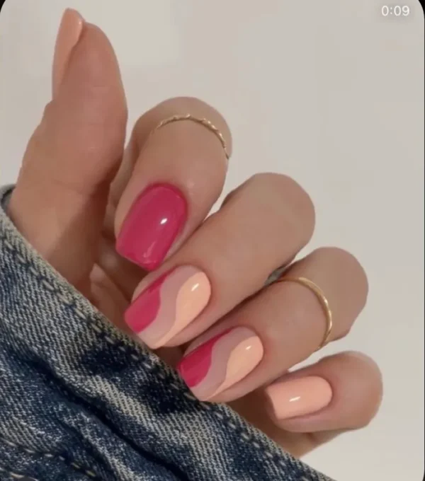 Pink and gold nails | Press on Nails